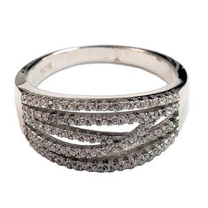 Silver with Cubic Zirconia Ring Size 7